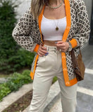 Casual Line With Print V Neck Long Sleeve Cardigan
