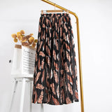 Summer Chiffon Beach Boho Maxi Women Skirt High Waist Floral Print Vintage Holiday Ruched Long Fashion Skirts