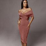 Woman Sexy Dress Multi Way Lacing Blouse High Waist Bust Pleated Skirt Fashion 2-piece Suit Set Elegant Party Dress