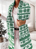 Top Jumper Knitwear Hot Christmas Santa Claus Xmas Printing Long Sleeve O-neck Christmas Knitting Pullover Women