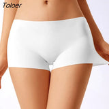 Women Shorts Pants Females Stretch Seamless Shorts Mid-length Safety Boxer Briefs Safety Underwear Boxer