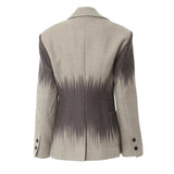 Autumn And Winter British Style Geometric Print Personality Cut To Repair The Body Hair Coat Woman