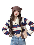 Sweater Women Lazy Wind Autumn New Small Sub-Port Taste High-Waist Short Knitted Long-Sleeved