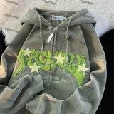 hooded jacket pure cotton cardigan spring and autumn ins baseball uniform men clothing contrasting color pocket jacket kpop-Outfit