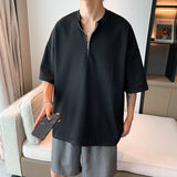 T-Shirt Men's Summer Personality Loose Five-Sleeve Trend Full-Color Simple Casual Half-Sleeved T-Shirt-Outfit