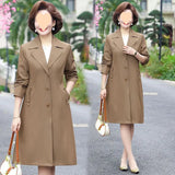 Spring New Mother Windbreaker Coat Loose Large Size Jacket Cardigan Middle-Aged Female Spring And Autumn Korean Version Of Foreign Style Coat-Outfit