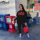 Letter Print Ladies Tracksuit Female 2 Two Piece Set Women Outfits Oversized Hoodie Joggers Sweat Pants Suit Matching