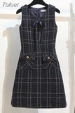 Long Sleeve Single Breasted Jacket Coat Elegant Fashion Casual Sleeveless Slim Dresses Vintage Sweet Street Fashion