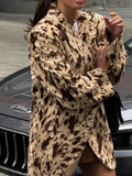 Print Long-Sleeved Blazer 2025 Autumn New Temperament Commuting Waist