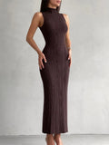 High-Neckless Tight Dress 2025 Spring And Summer New Elegant French