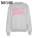 Bold Shade Soft Girl Style Loose Sweatshirts Women Long Sleeve Fashion Casual Indie 90s Hoodies y2k Letter Print Sportswear