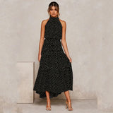 Summer Long Dress Floral Casual Beach Dresses Halter Strapless Sundress 2022 Ladies Vintage Clothes For Women
