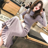 Sleeve Dress Women Slender O-neck Autumn Winter Elegant Chic Solid Midi 5-color All-match Knitted Fashion Ulzzang