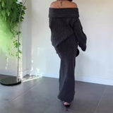 The Autumn Of 2025, The New Fashion Knitted Shoulder Collar Skirt Two-Piece