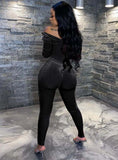 Off Shoulder Fitted Velour
