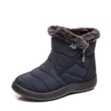 Snow Boots Women Winter Warm Plush Shoes Ladies Ankle Boots Non-slip Zip Flats For Female Botas De Mujer
