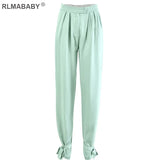 Autumn Lace Up Pencil Pants Sexy High Waist Pants Casual Pockets Zipper Trousers Women Office Lady Pants Street