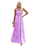 Summer Women's New Holiday Sling Strap Print Long Dress Super