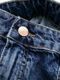 Women's Denim Skirt High Waist Double Pockets Navy Blue American Cargo Style Mini Skirt 2024 Summer New Fashion 29L2333-Outfit