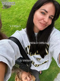 New Green Women Sweatshirts Cotton Letters Print Hoodies Tops O-Neck Long Sleeve Autumn Winter Sweatshirt Pullovers Tops-Outfit