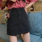 Solid Skirts Women Streetwear Zipper Mini A-line Empire Retro Hong Kong Style Slim Summer New All-match Leisure Chic