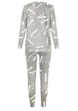 Letter Print Casual Shirt and Pants 2pc