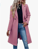 Autumn And Winter New Explosion Long Hair, The Female Coat With Double Buckle
