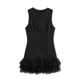 Women's Clothing 2025 Autumn And Winter New Street Fashion Temperament Mesh Stitching