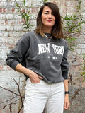 Name Printed Sweatshirts for Women 2024 Autumn Winter Long Sleeve O-Neck Pullovers Tops Retro Loose Casual Sweatshirts Tops-Outfit
