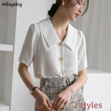 Women Elegant Pure Color Classic Summer Minimalist Female Comfortable Hot Sale Basic Tops Blusa Students Leisure