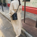 Double Breasted Oversized Long Trench Coat Women Windbreaker Fashion Female Turn-down Collar Long
