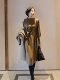 Female Black Knitted Sweater Dresses for Women Elegant Ladies Turtleneck Long Sleeve Midi Vestidos Autumn Winter