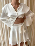 vintage satin mini skirt with