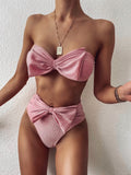 Toloer New Swimsuit Hot Swimsuit Women's Split Bright Silk Bikini B138-Outfit