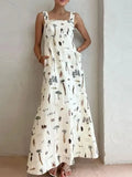 Bow Strap Spring Dress Dress Dress Sexy Bare Back Sling Dress