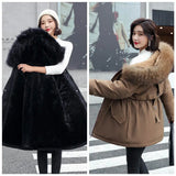 New Short Autumn Winter Coat Women Casual Fur Lining Women Parkas Hooded Winter Jacket Women Clothing Outwear