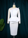 Designer Cut Piece Splicing Dress Nail Beaded High-Rise Thin Dress Dress Dress Dress