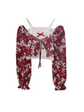 Spring Loose Casual Elegant Shirt Korean Fashion Blouse Strapless E-girl Crop Tops Women Vintage Romantic Ins Street
