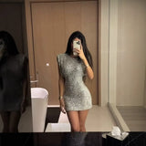 Women's Explosion Design Design Slender Sleeveless Slender Shoulder Slid