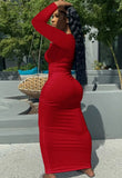 Ribbed Sexy Long Bodycon Dress with Full