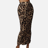 Print High Waist Women Bodycon Skirt Split Stretch Slim Sexy Tight Pencil Skirts Female 2021 Party Night Club Summer
