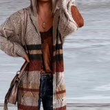Sweater Vintage Elegant Long Cardigan Hooded Ladies Knitted Thick Sexy Cute Girl Korean Japan Harajuku Maxi