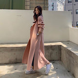 And Winter 2021 South Korea Ins Double-sided Cashmere Coat Women's Medium And Long Loose Side Slit Wool Tweed