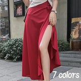 Women Tender Charm Daily Pure Chiffon Ulzzang Side-slit College Elegant Simple Clothing Summer Leisure Artistic