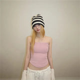 Summer New Women's Fashion Trend Pure Color Street Hot Girl With Chest Vest Outside The Top