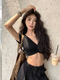 Hottie Summer Short Slim Shoulder T-Shirt Chicly Exposed Umbilly Bottom Blouse