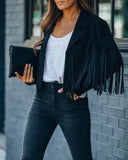 Autumn New Style Slim Top Long Sleeve Printed Fringed