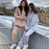 Autumn Winter Sport Tracksuit Women Hoodies Set Long Sleeve Loose Oversized Shirt Tops And Pants Suit Two Piece