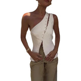 Sleeveless Sleeveless White Top In Summer 2025 Women's