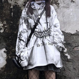 QWEEK Goth Gohtic Style Hoodie Sweatshirt 2021 Harajuku Japanese Streetwear Funny Special Hoodies Women Gothic Mall Goth